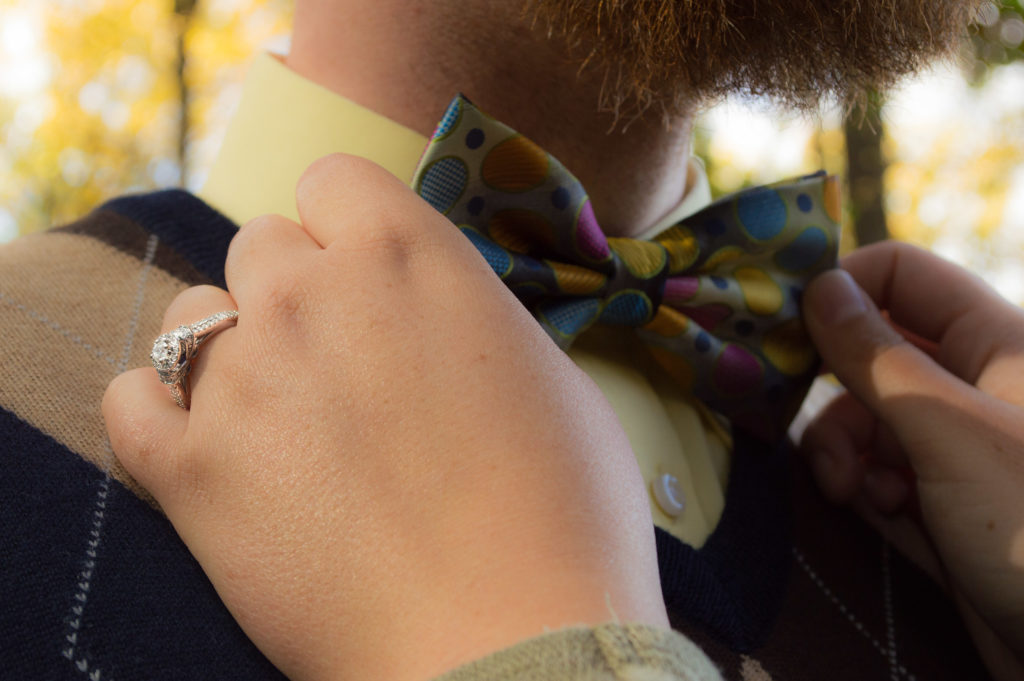 Bow tie engagement ring shot