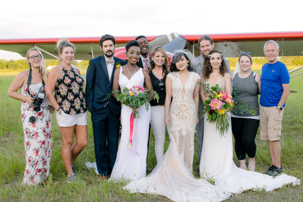 Crew that made this hot air balloon and aviation styled shoot possible