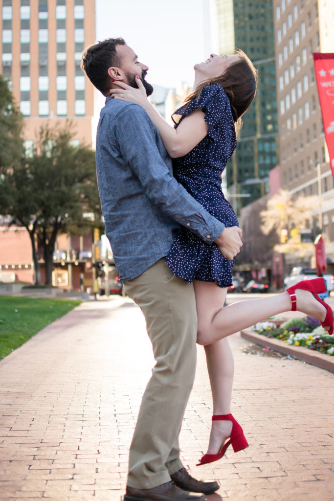 Engagement session in downtown Fort Worth