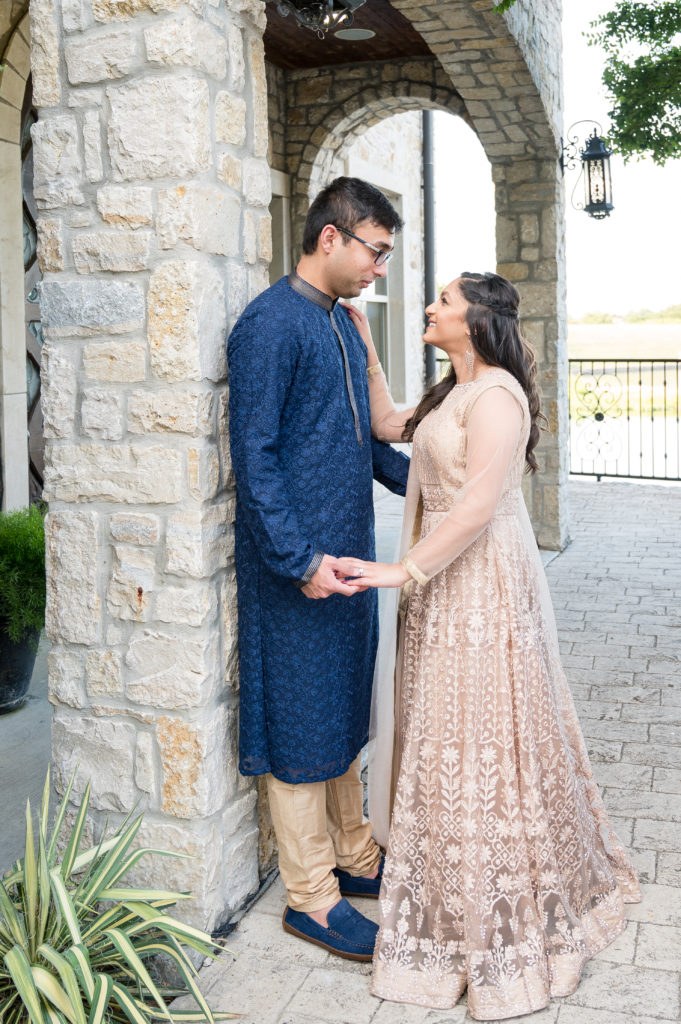 Indian cultural outfits at an Adriatica Village engagement session