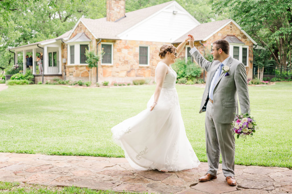 Couple spins at their Westlake House wedding